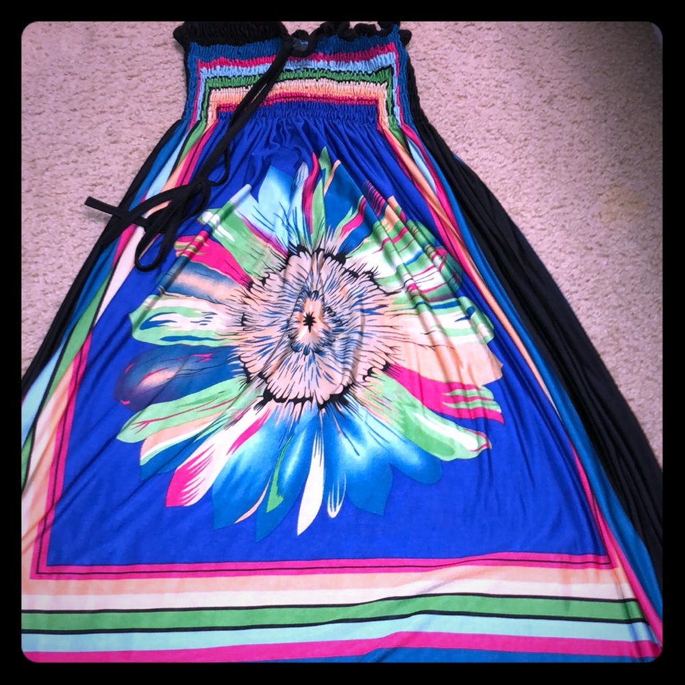 Halter colorful flower dress